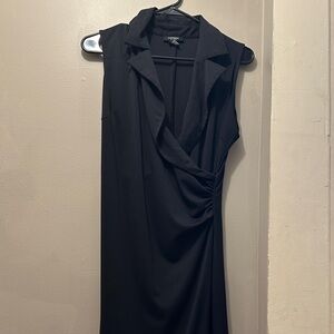 Express Black Draped Midi Dress